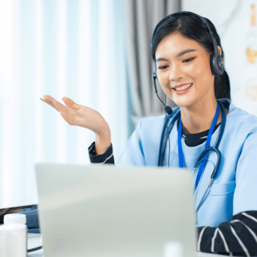 Doctor providing online consultation